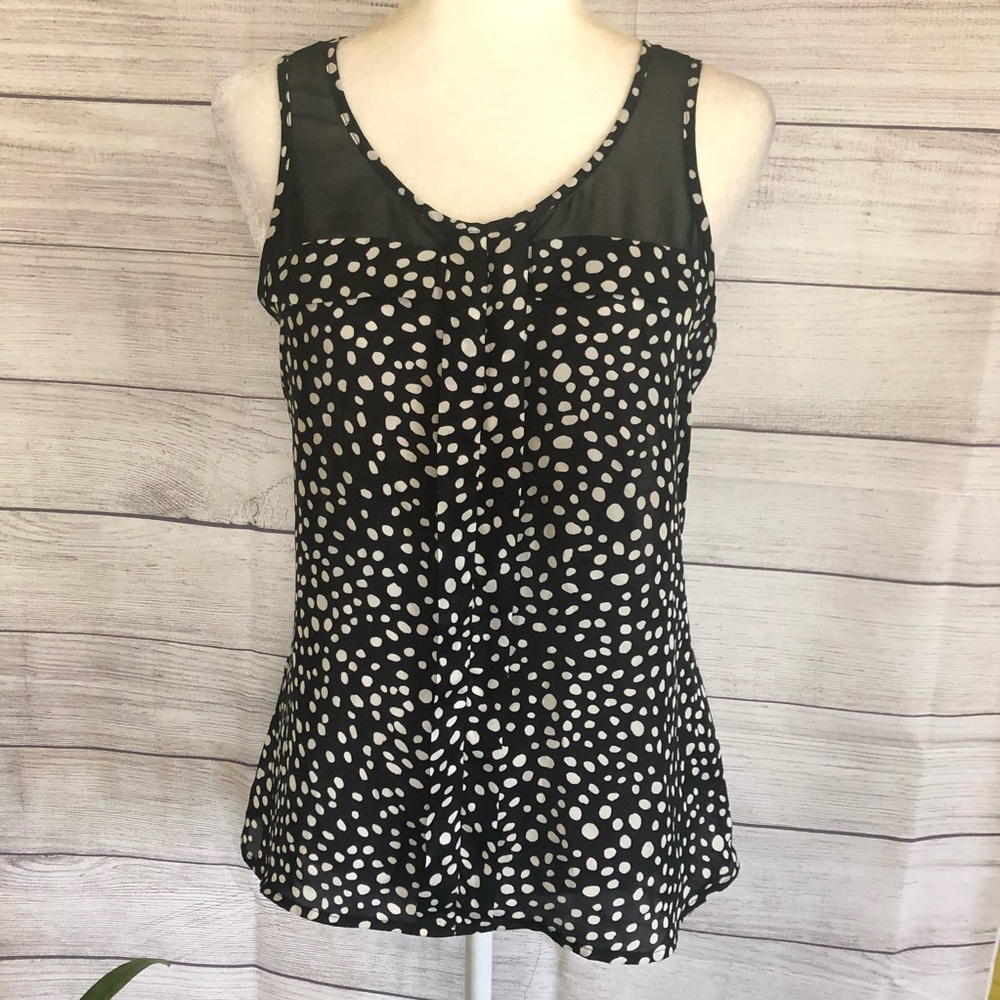 Express Sheer Polka Dot Tank Top